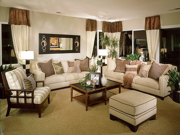 family room of model home