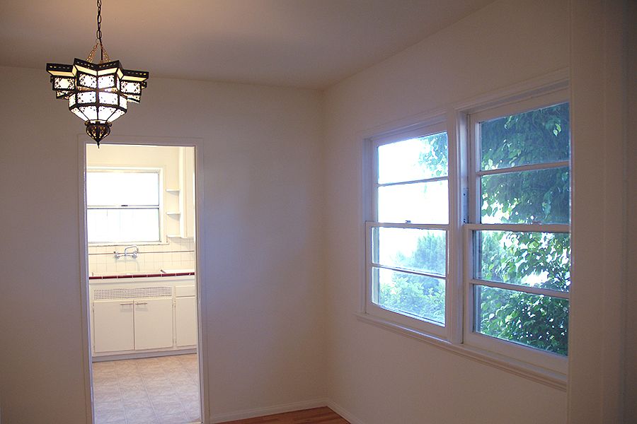 Dining room looking into the kitchen.