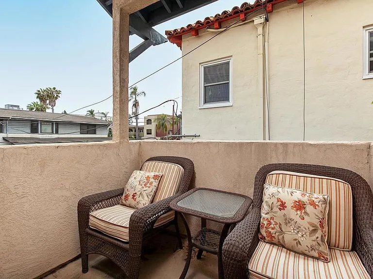 Balcony (pictured furnished)