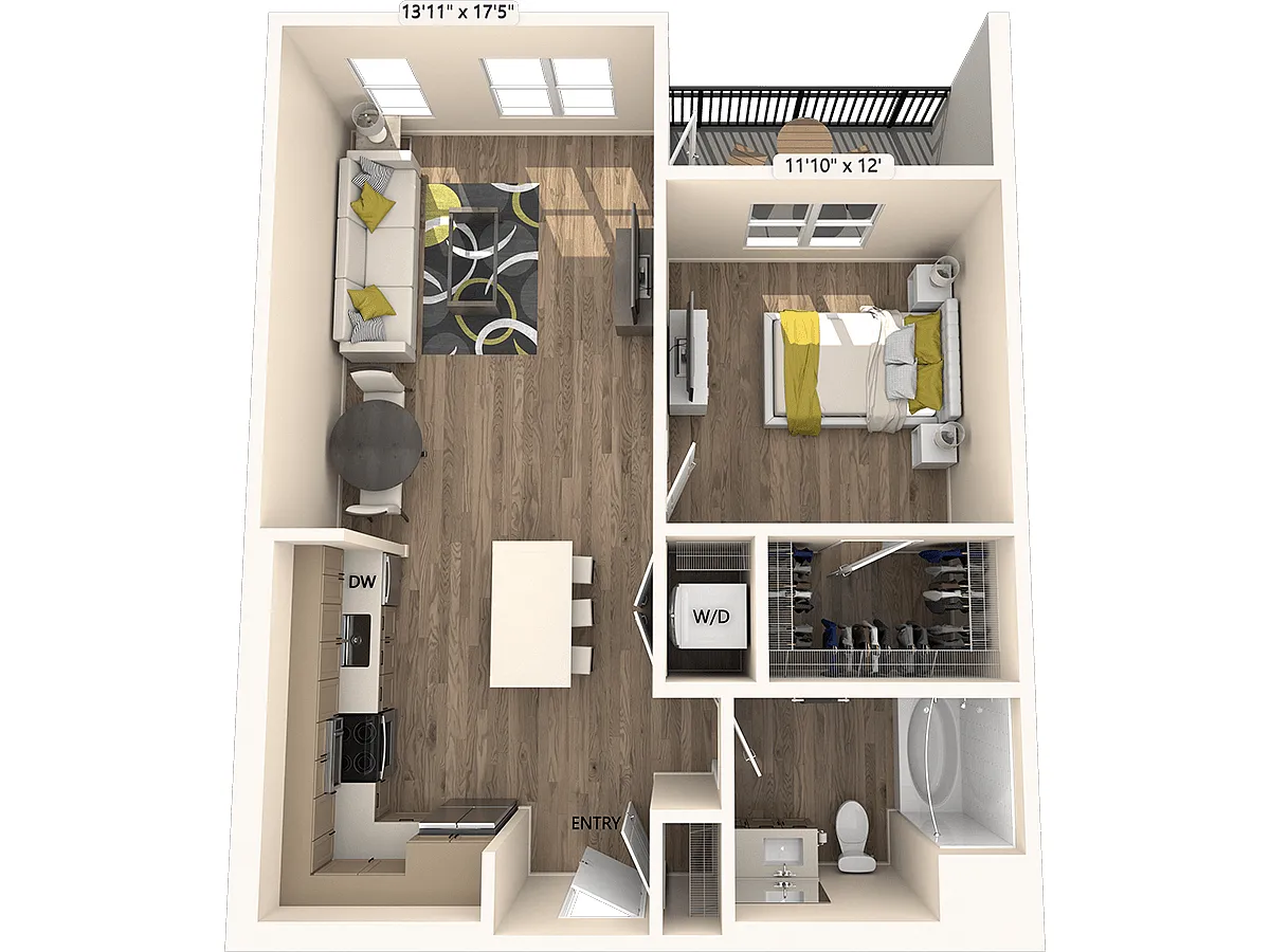 Floor plan A1-FinishII-763sf