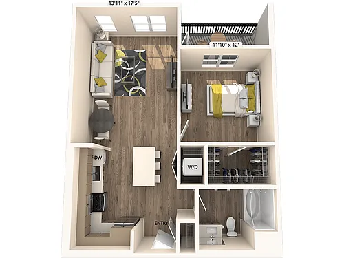 Floor plan A1-FinishII-763sf