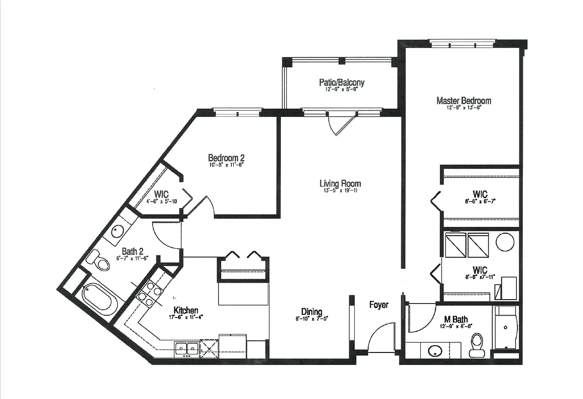 Floor plan 2 Bed/ 2 Bath