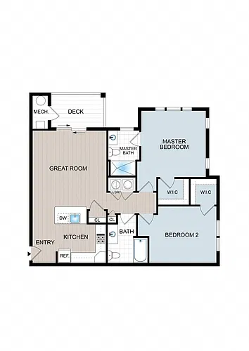 Floor plan 2 Bed 2 Bath