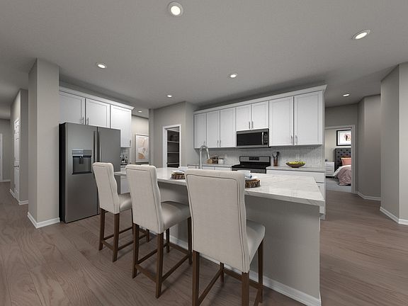 The Weber floorplan, images from virtual tour.
