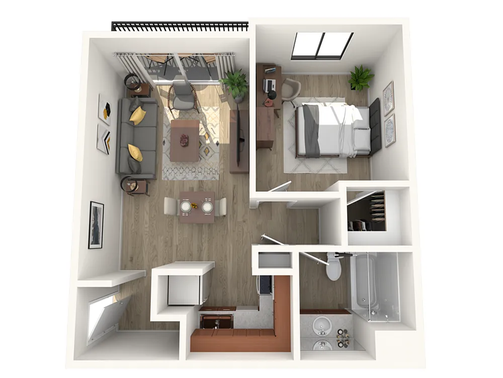 Floor plan 1 Bedroom 1 Bathroom