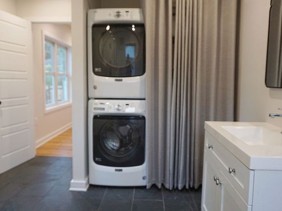 Laundry in bathroom