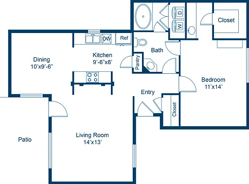 1 Bedroom | 1 Bath | 809 SF 1 Bedroom | 1 Bath | 809 SF