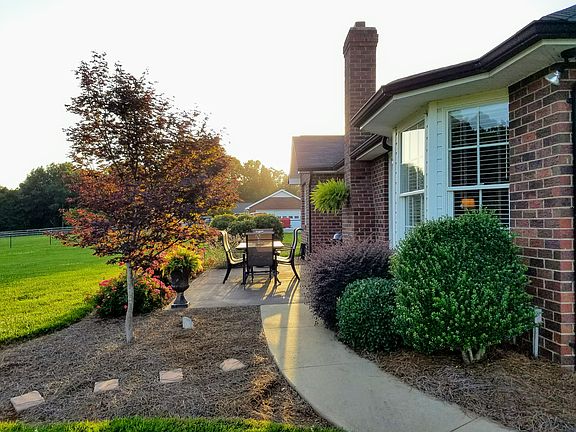 Side view of patio