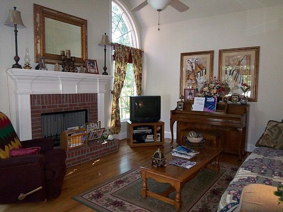 Den with fireplace