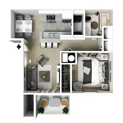 Floor plan 1 X 1