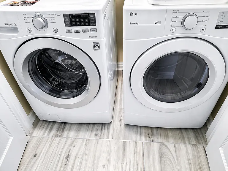 In-unit front-load washer and dryer for added convenience and easy everyday living.