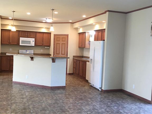 Kitchen and large eating area