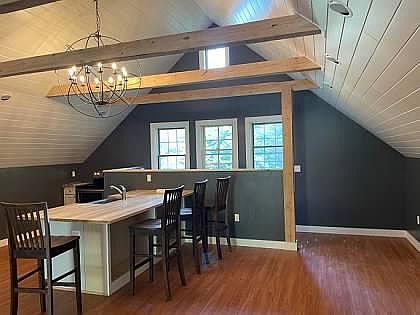 Butcher block counter top Stools not included