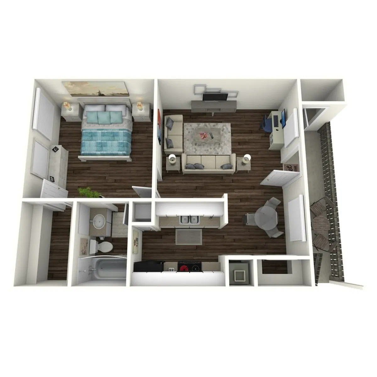 Floor plan 1 Bedroom 1 Bath