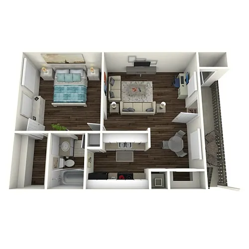 Floor plan 1 Bedroom 1 Bath