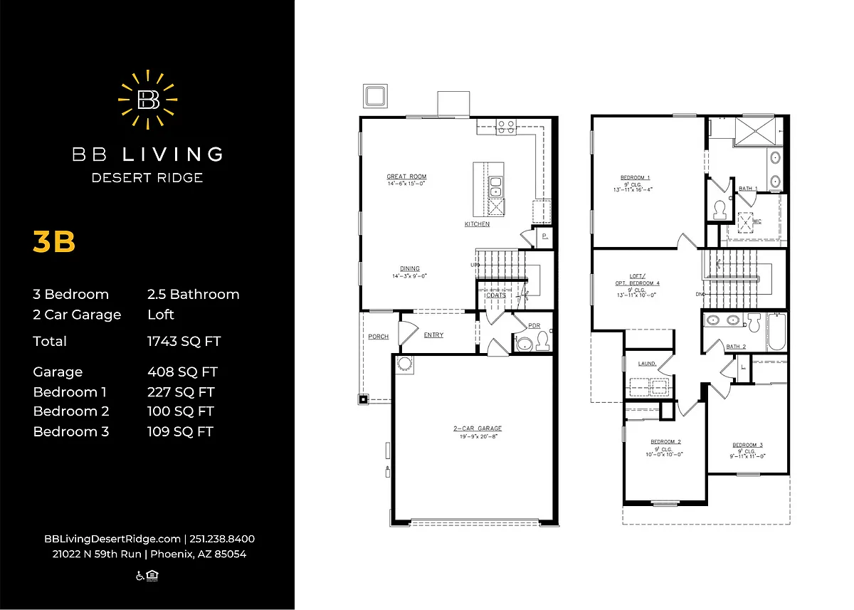 Floor plan 3B Townhome
