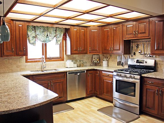 new granite and backsplash