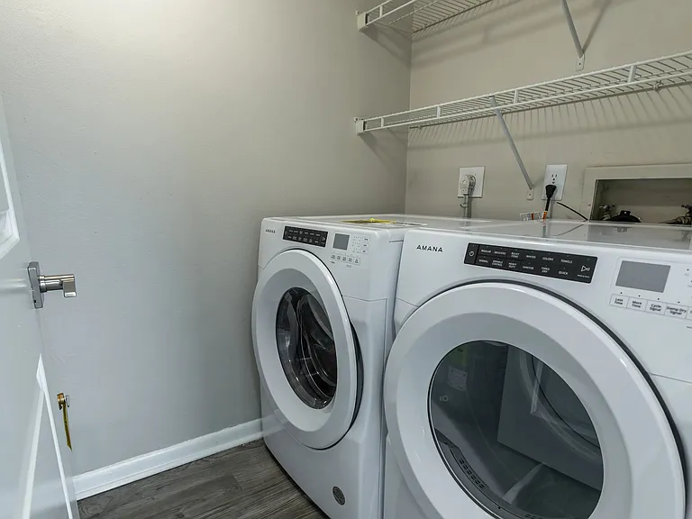 Experience the epitome of laundry bliss with in-home washer and dryer units, seamlessly blending style and functionality.