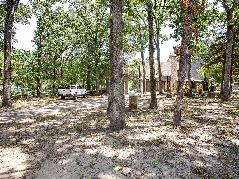 Large, multiple use back yard has drive in gate