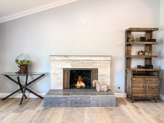 One of the fireplaces