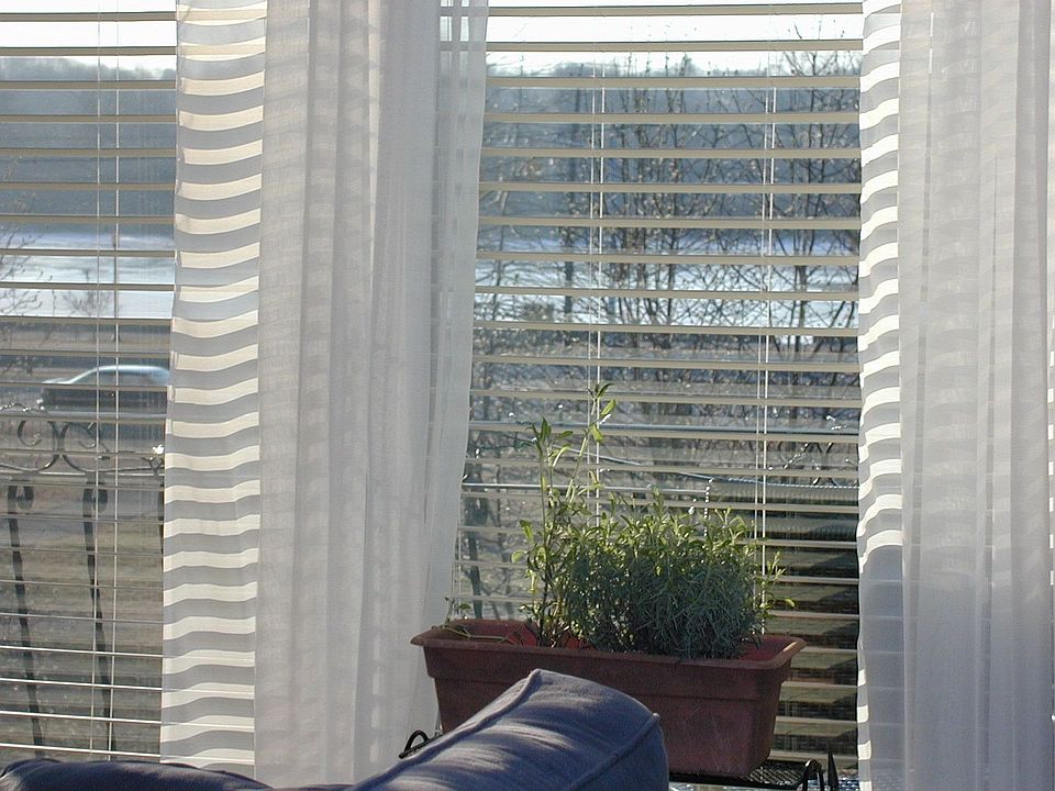 View of deck and river (winter)