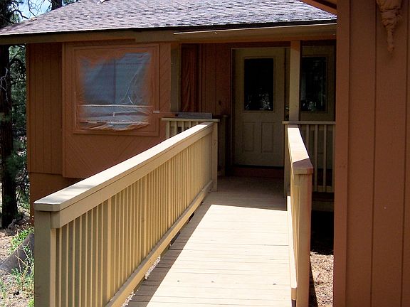 Ramp to door makes is wheelchair accessible.