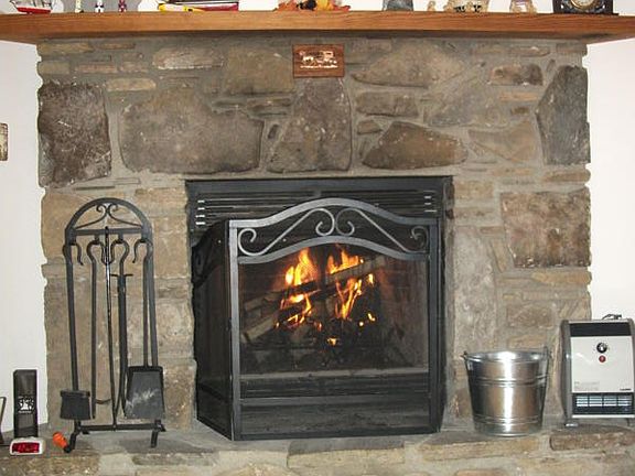 Wood burning fireplace