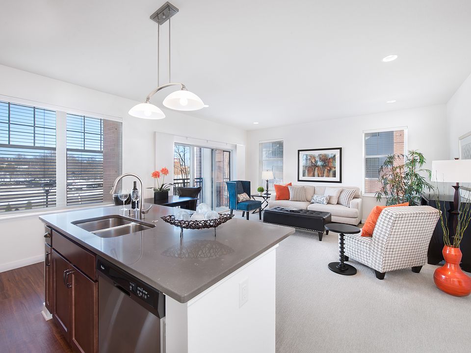 Wells Street Station Kitchen Island And Living Room
