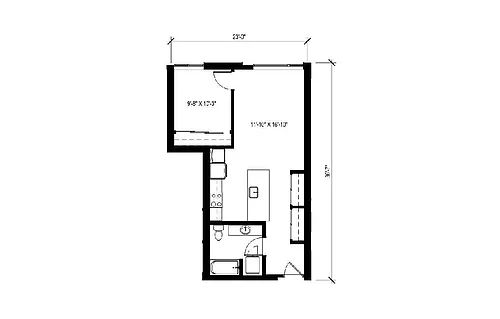 Floor plan 1 Bedroom - A13
