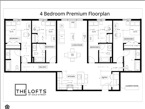 Floor plan Entire Unit- 4 bed 4 bath