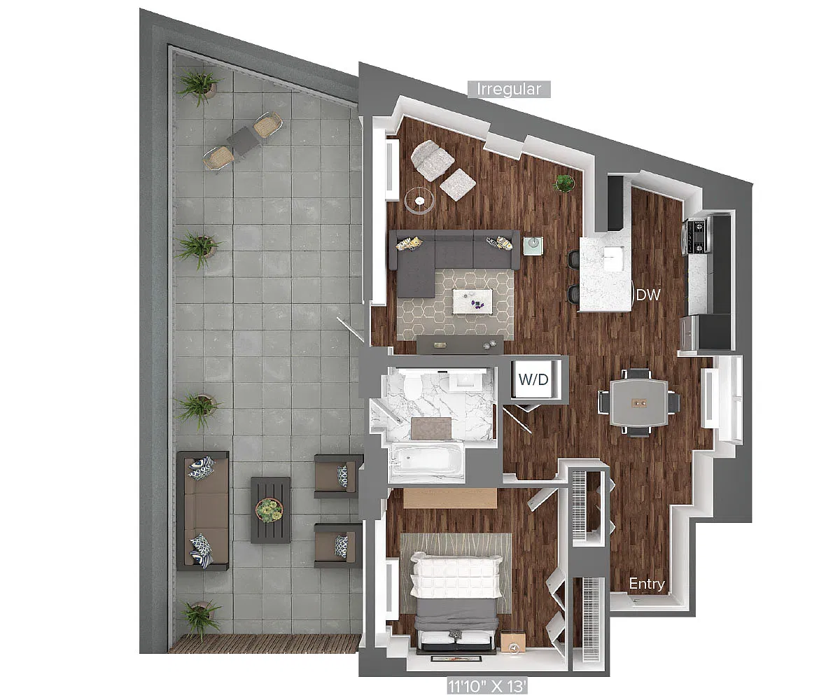 Floor plan A13-PH04-894sq-terrance