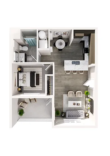 Floor plan 1x1B