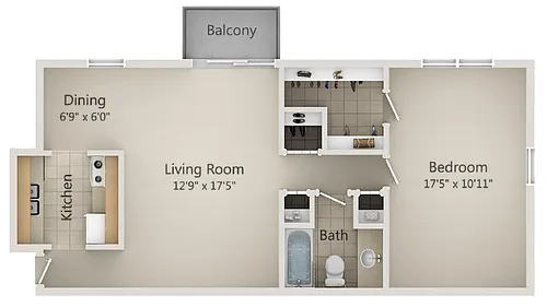 Floor plan 1 bedroom