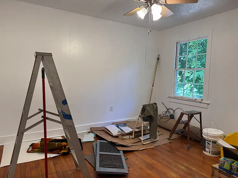 master bedroom during painting