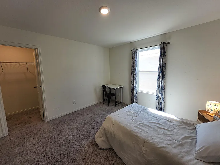 This room has a large walk in closet.