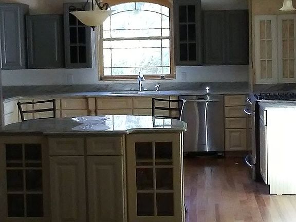 View of island and kitchen