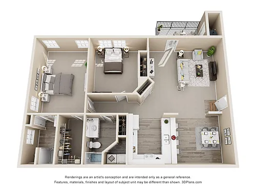 Floor plan 2 Bed 2 Bath