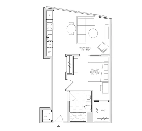 Floor plan 1 Bedroom / 1 Bathroom