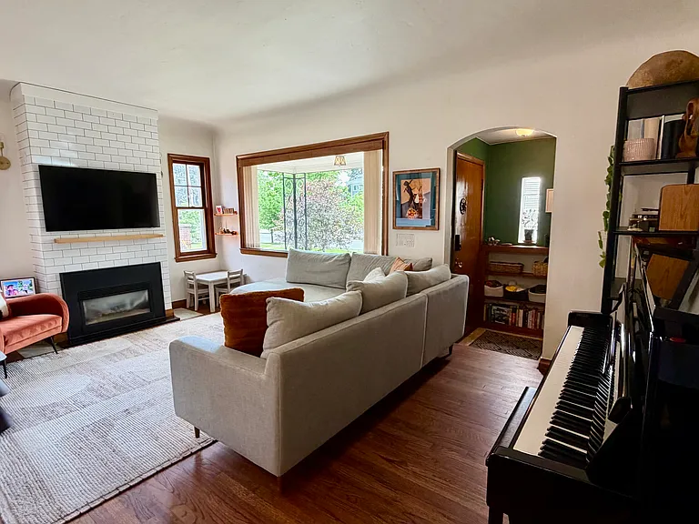 Living area with gas fireplace
