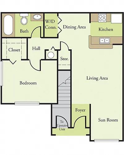 Floor plan One Bedroom One Bath 60%