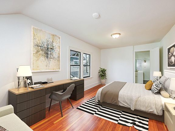 Spacious bedroom with bath