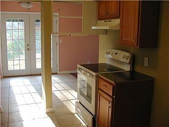 Kitchen looking into great dining area