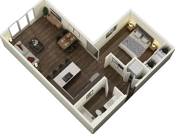 Open 1-Bed D Open 1-Bed D
