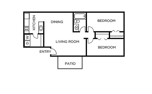 Floor plan 2 Bedroom-OAK