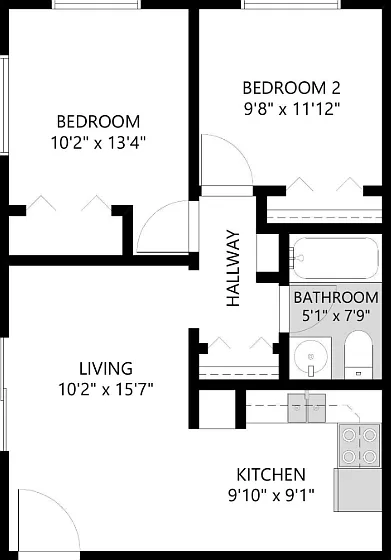 2 bed, 850 sqft, $995 — Photo 3
