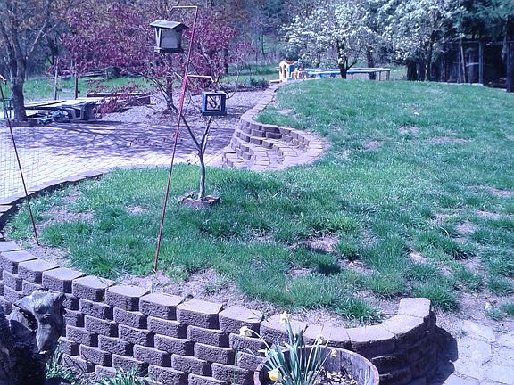 yard and brick patio