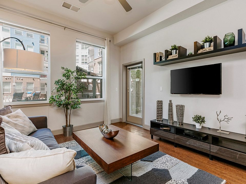 City House Apartments Model Living Room and Television
