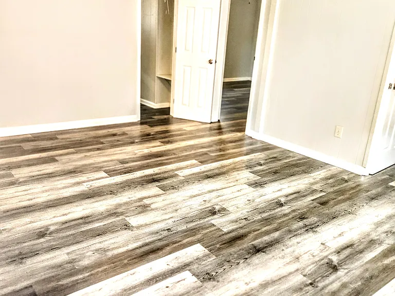 Living room with new flooring