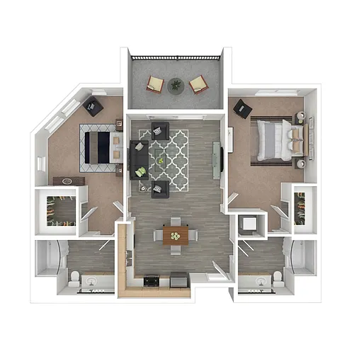 Floor plan 2 Bed 2 Bath C