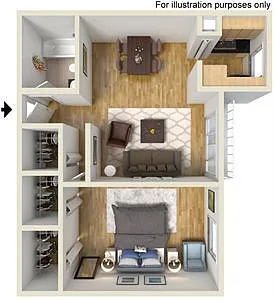 Floor plan One Bedroom